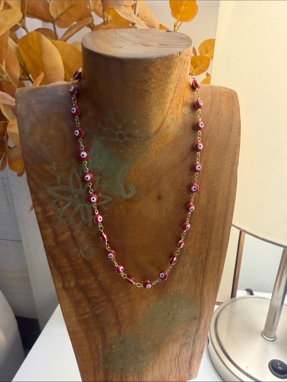 Red Evil Eye Beaded Necklace